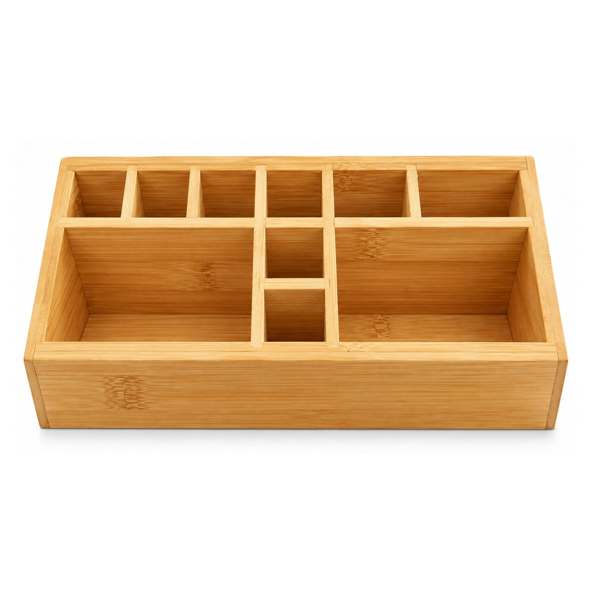 10 Compartment Danny Home Bamboo Organizer – Multi-Purpose Storage & Drawer Organizer