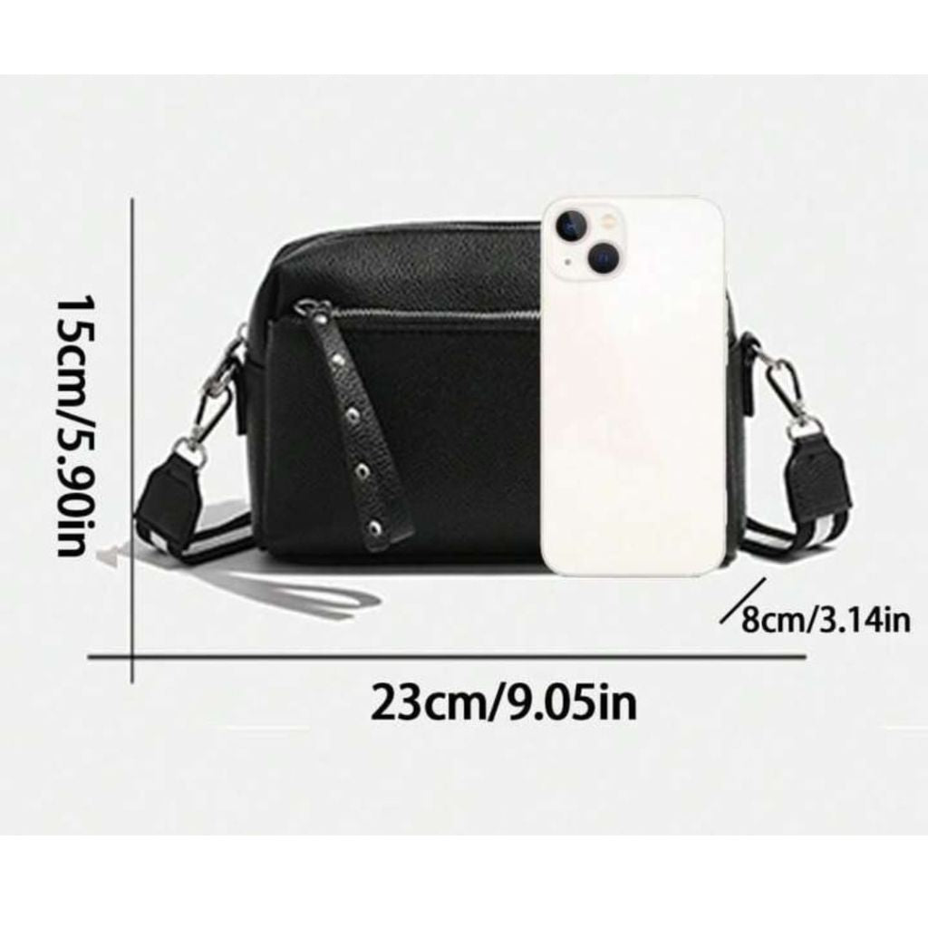 3 Zip Soft Pu leather Sling Bag - Code 032