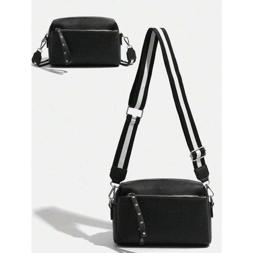 3 Zip Soft Pu leather Sling Bag - Code 032