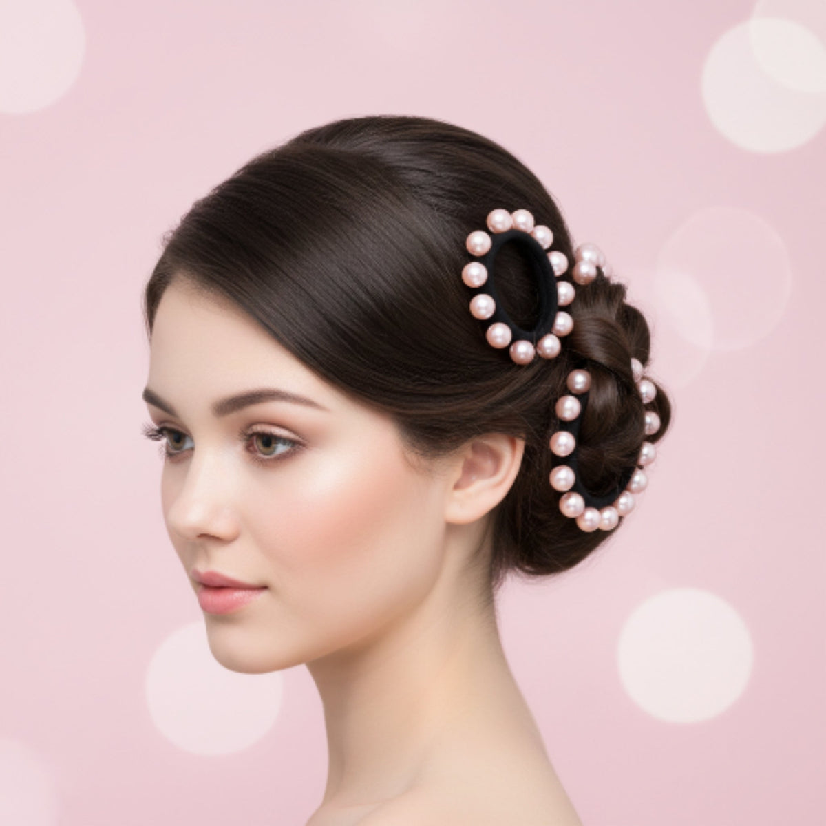 3-Piece Pearl Headband Set – Elegant Pearl Hairbands for Women & Girls - Pink