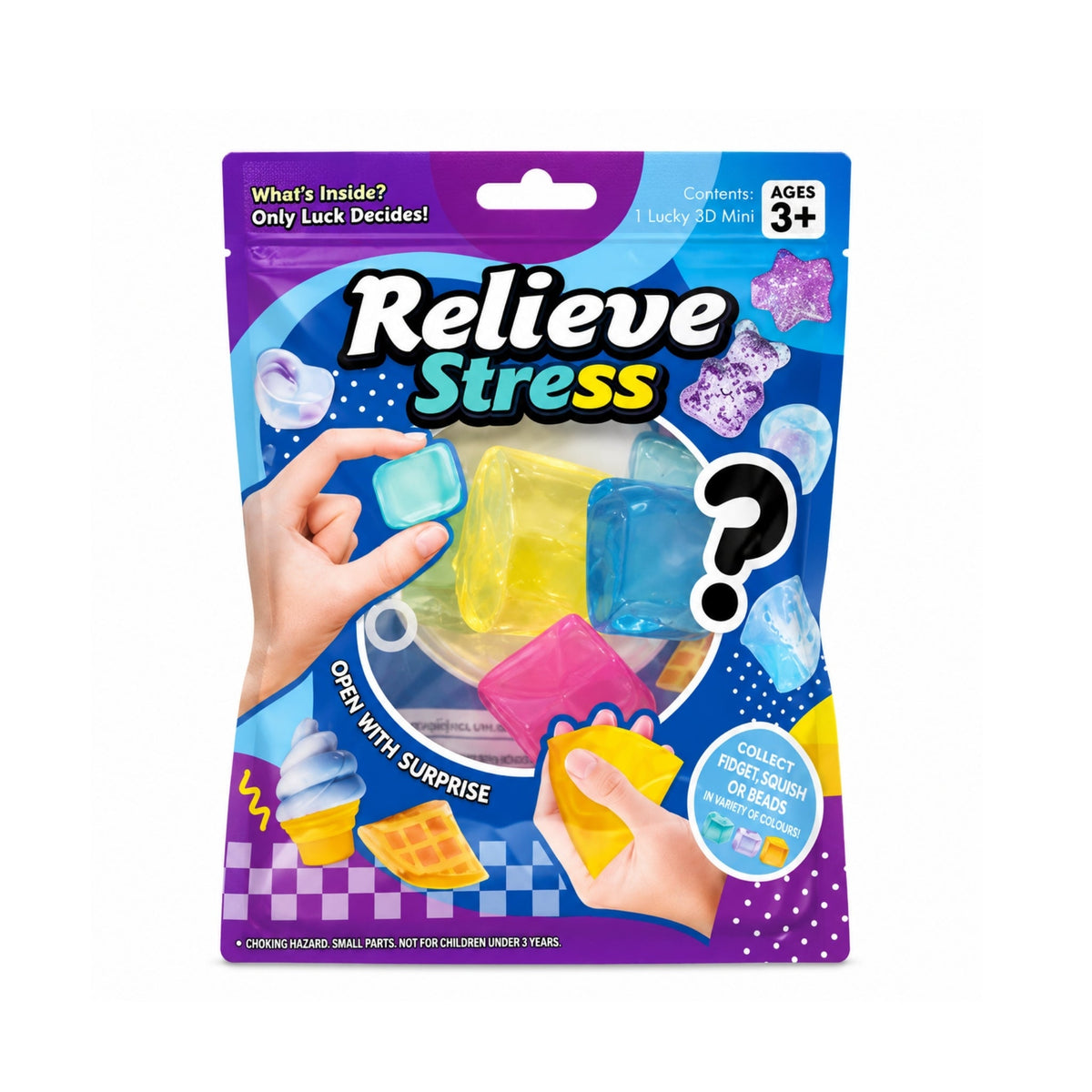 3 Piece Surprise Packet Squishy – Soft Squeeze Stress Relief Fidget Toy