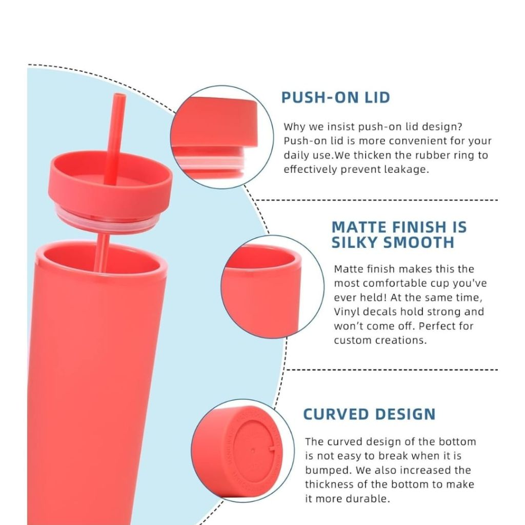Skinny Travel Cup With Straw