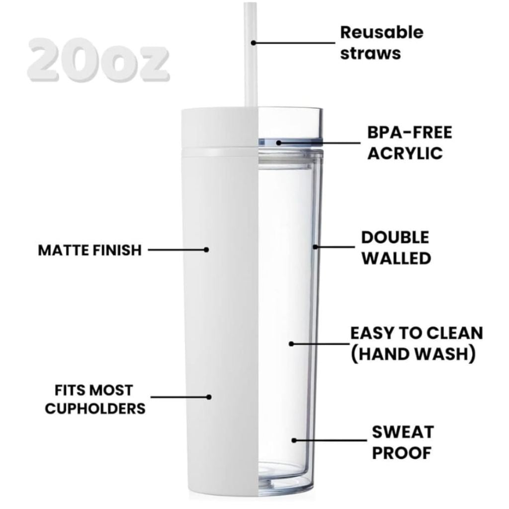 Skinny Travel Cup With Straw