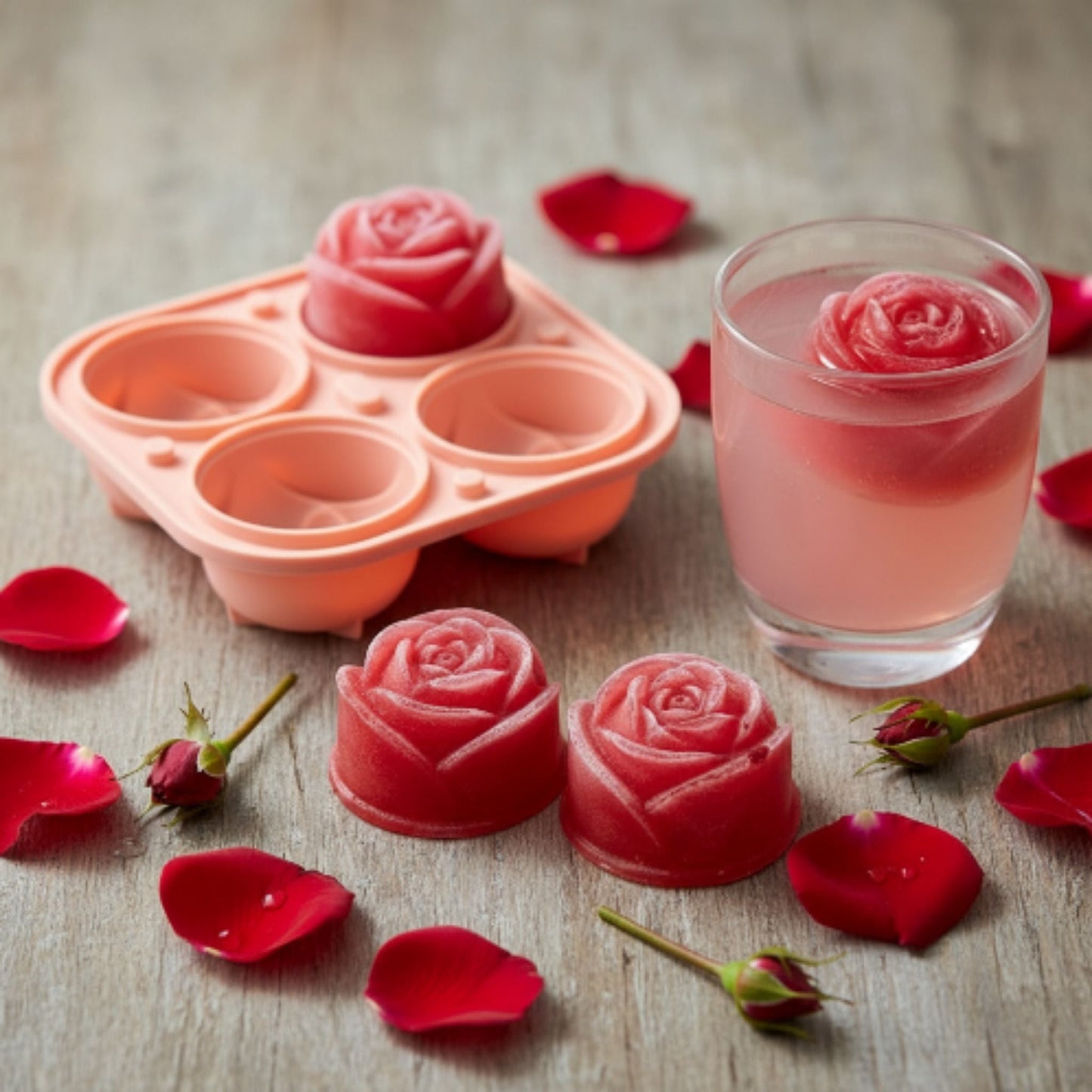 4 Slot Rose Ice Tray