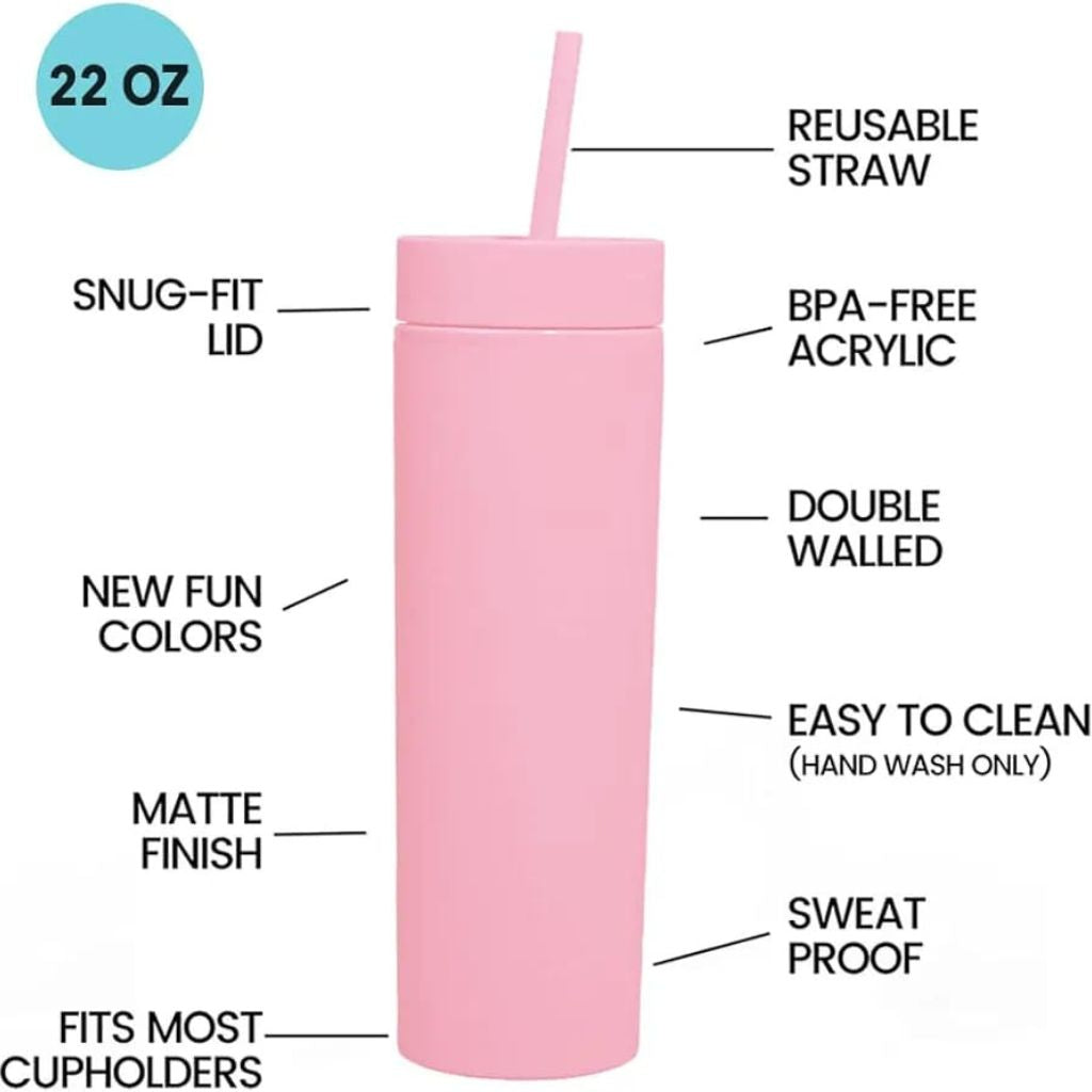 Skinny Travel Cup With Straw