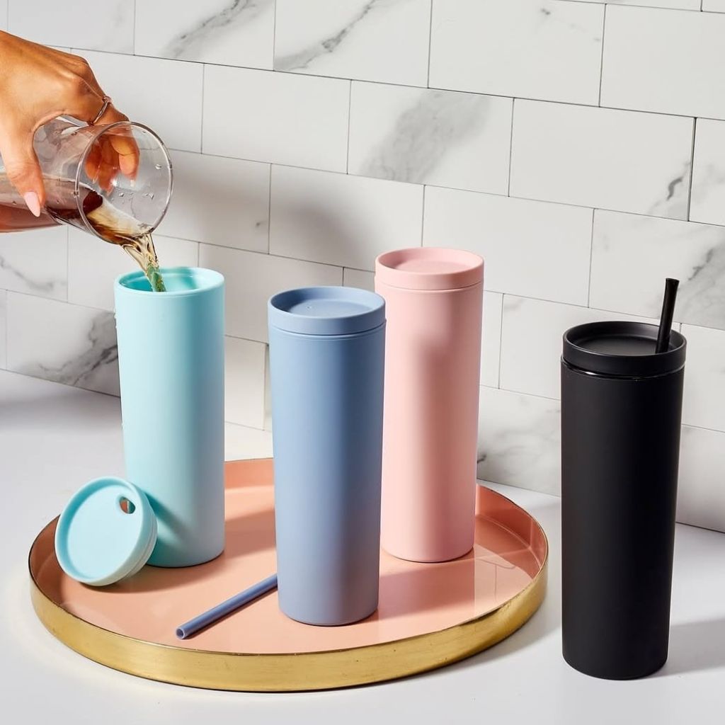 Skinny Travel Cup With Straw