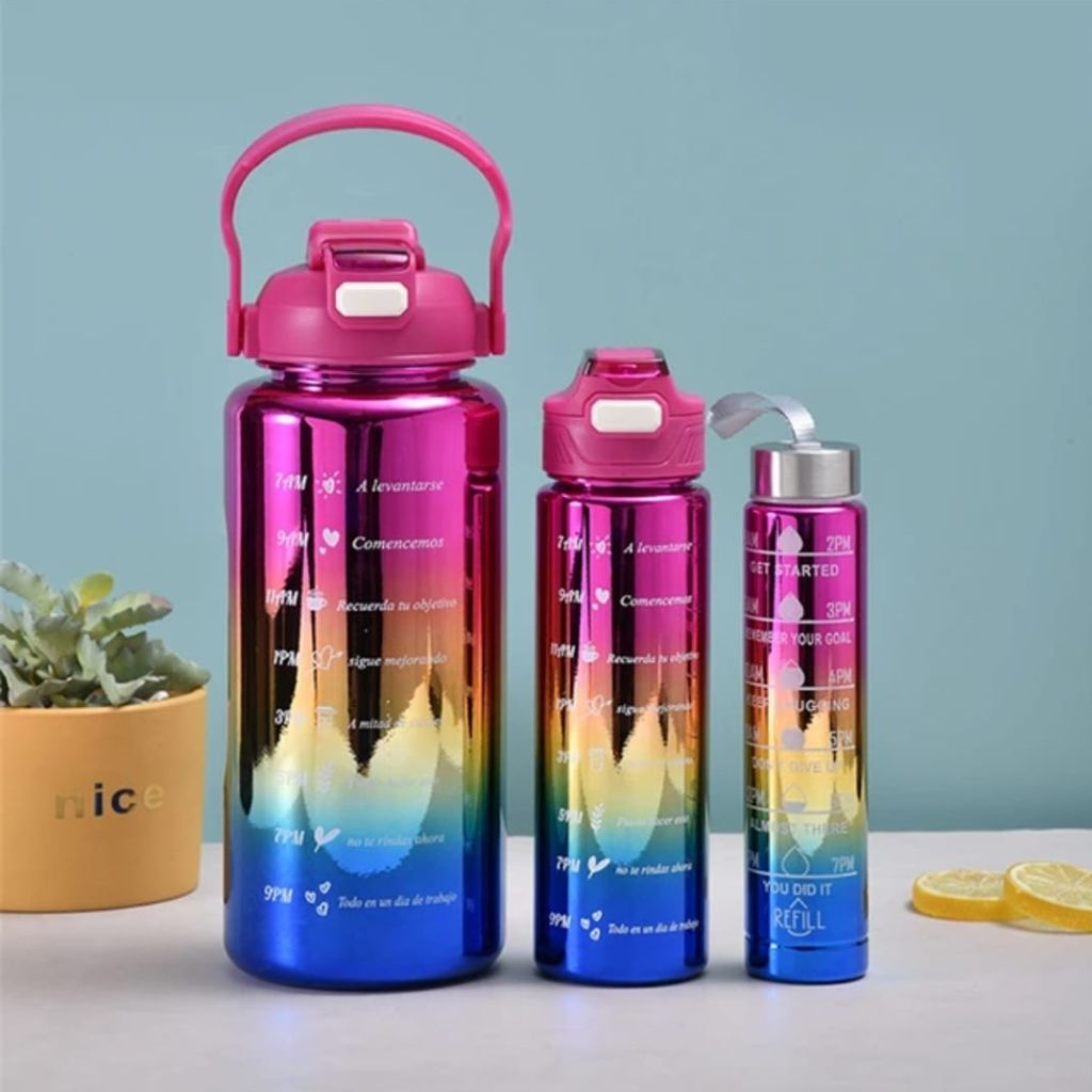3pc Metallic Gradient Bottles