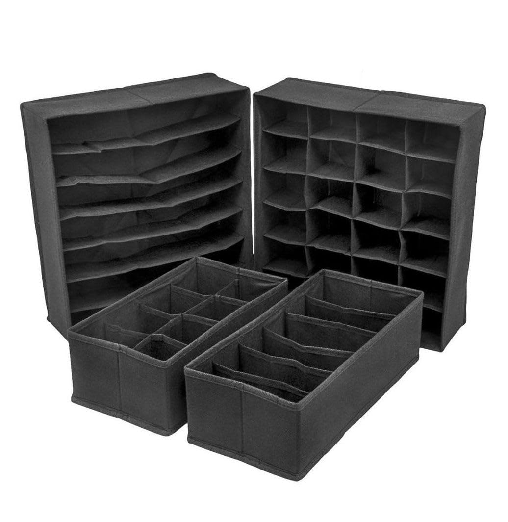 4pc Draw Organiser - Black