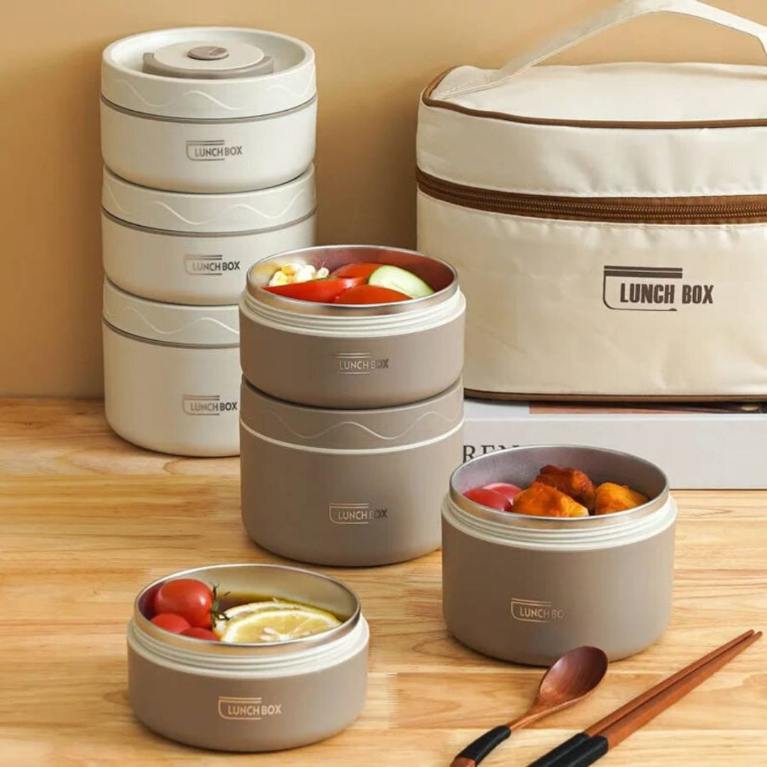 4pc Stainless Steel Storage In Lunch Bag