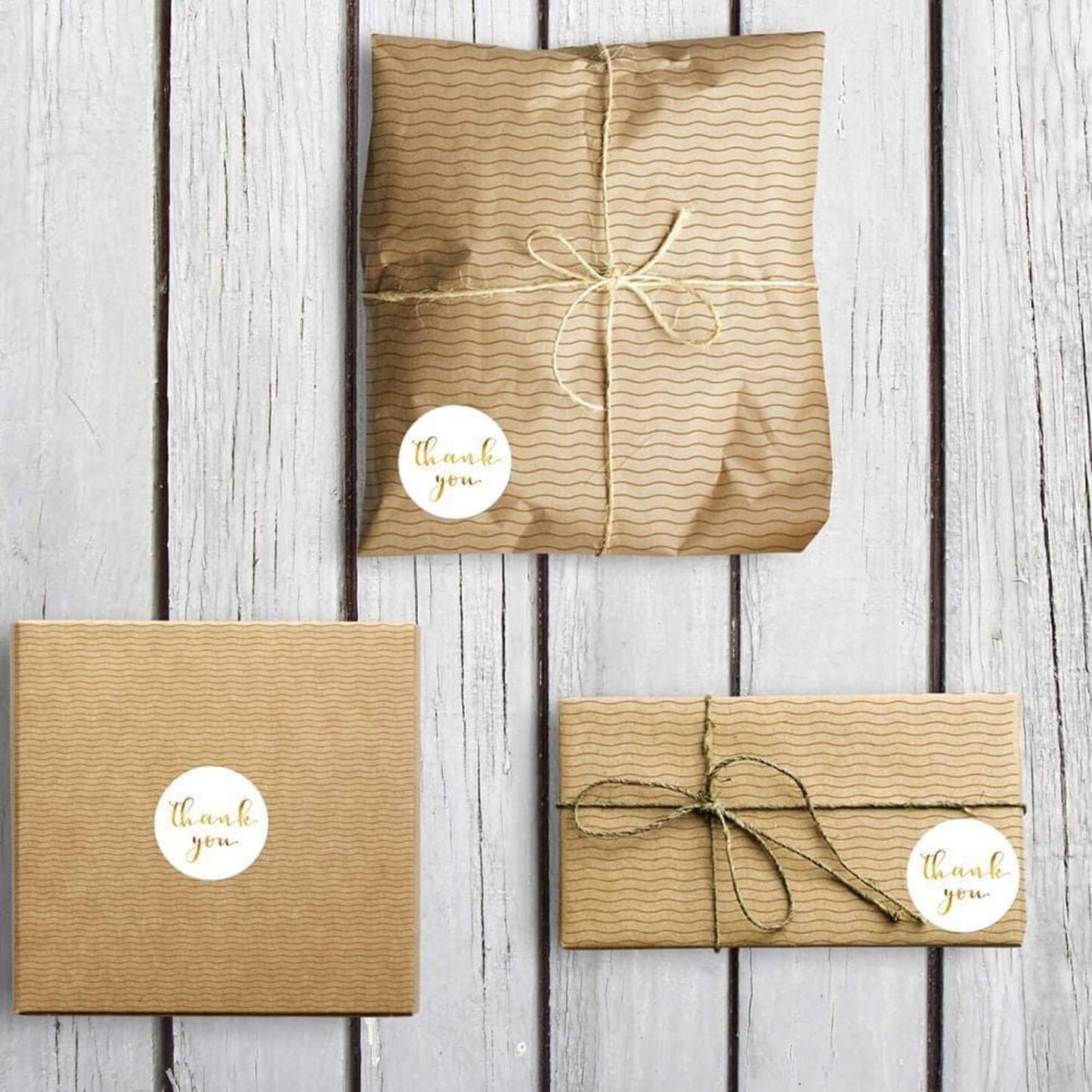 500pc Gold Thank You Stickers Self-Adhesive Packaging Labels Lifestyle