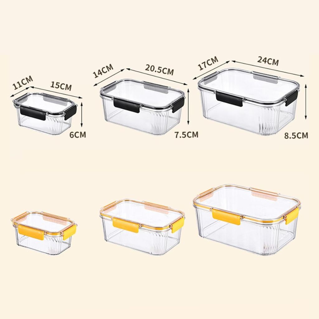 3pc Acrylic Fridge Storage