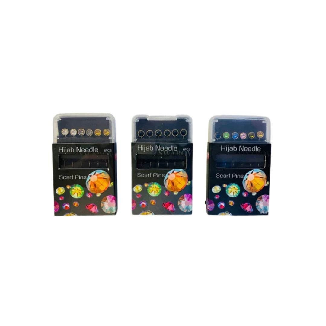 6pc Hijaab Pins With Stones