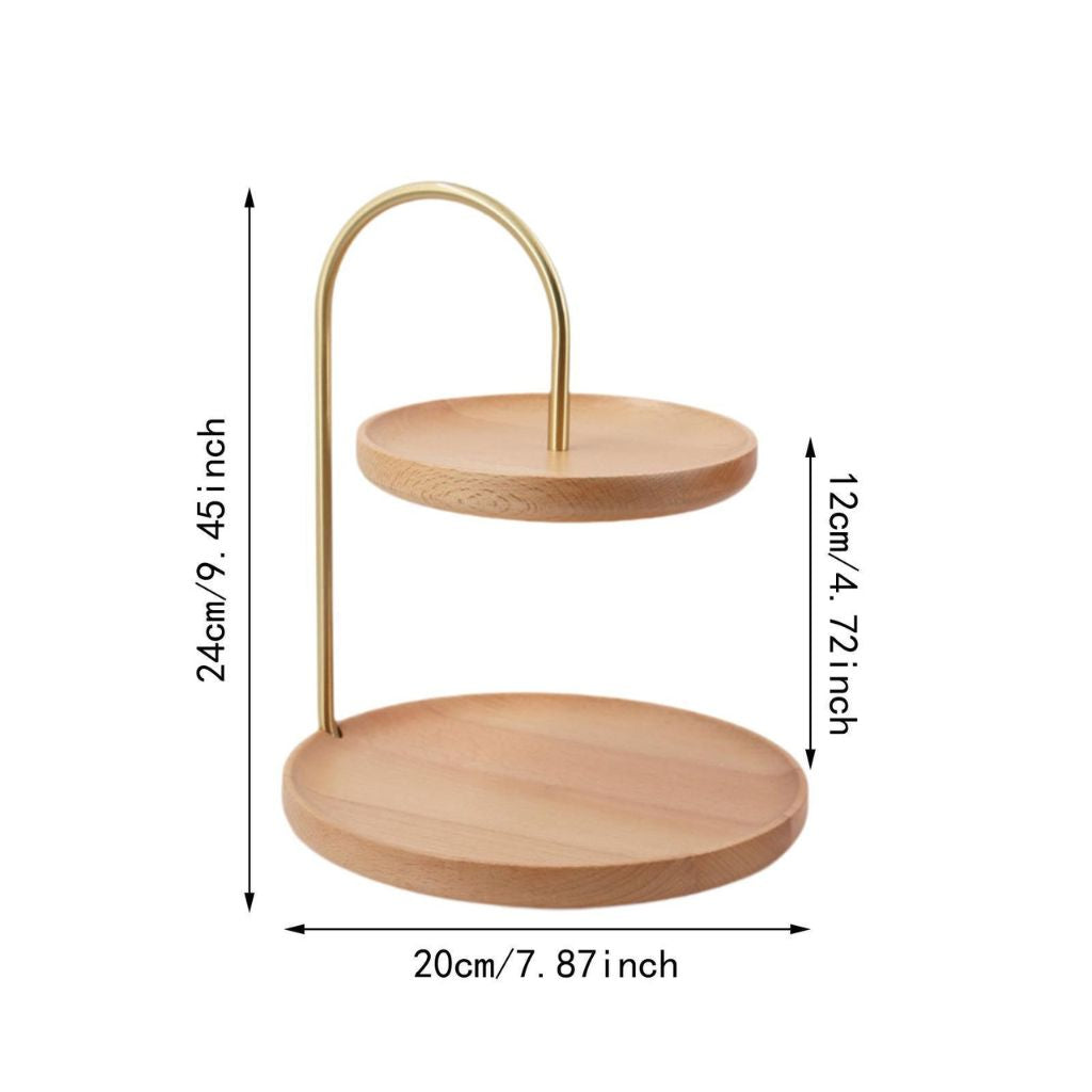 Double Layer Wooden Cake Stand