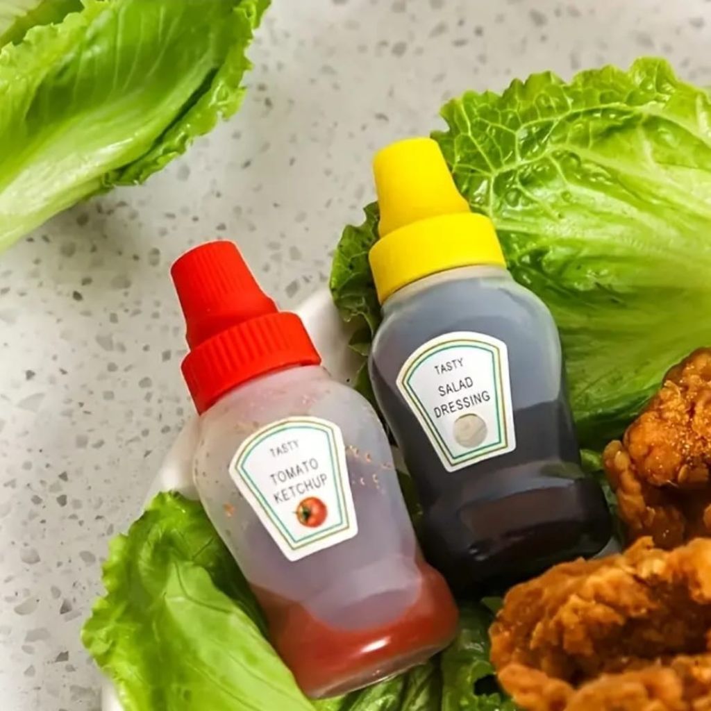4pc mini sauce bottles