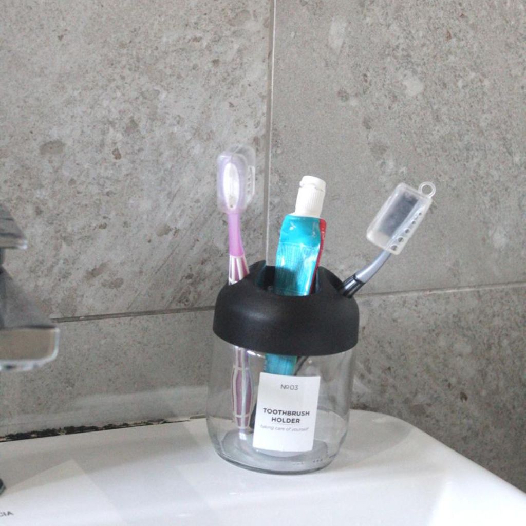 Qlux Glass Toothbrush Holder