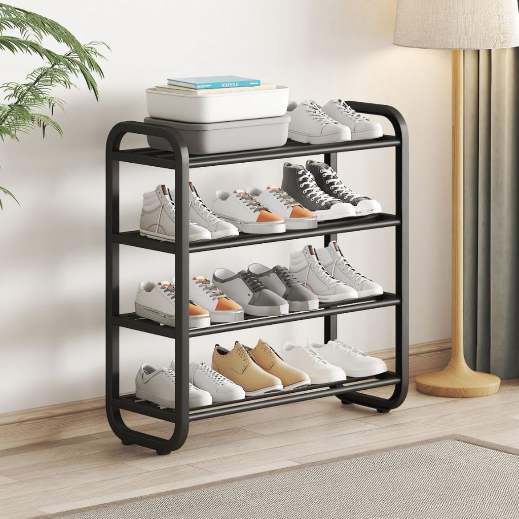 4 Layer Shoe Rack - Black