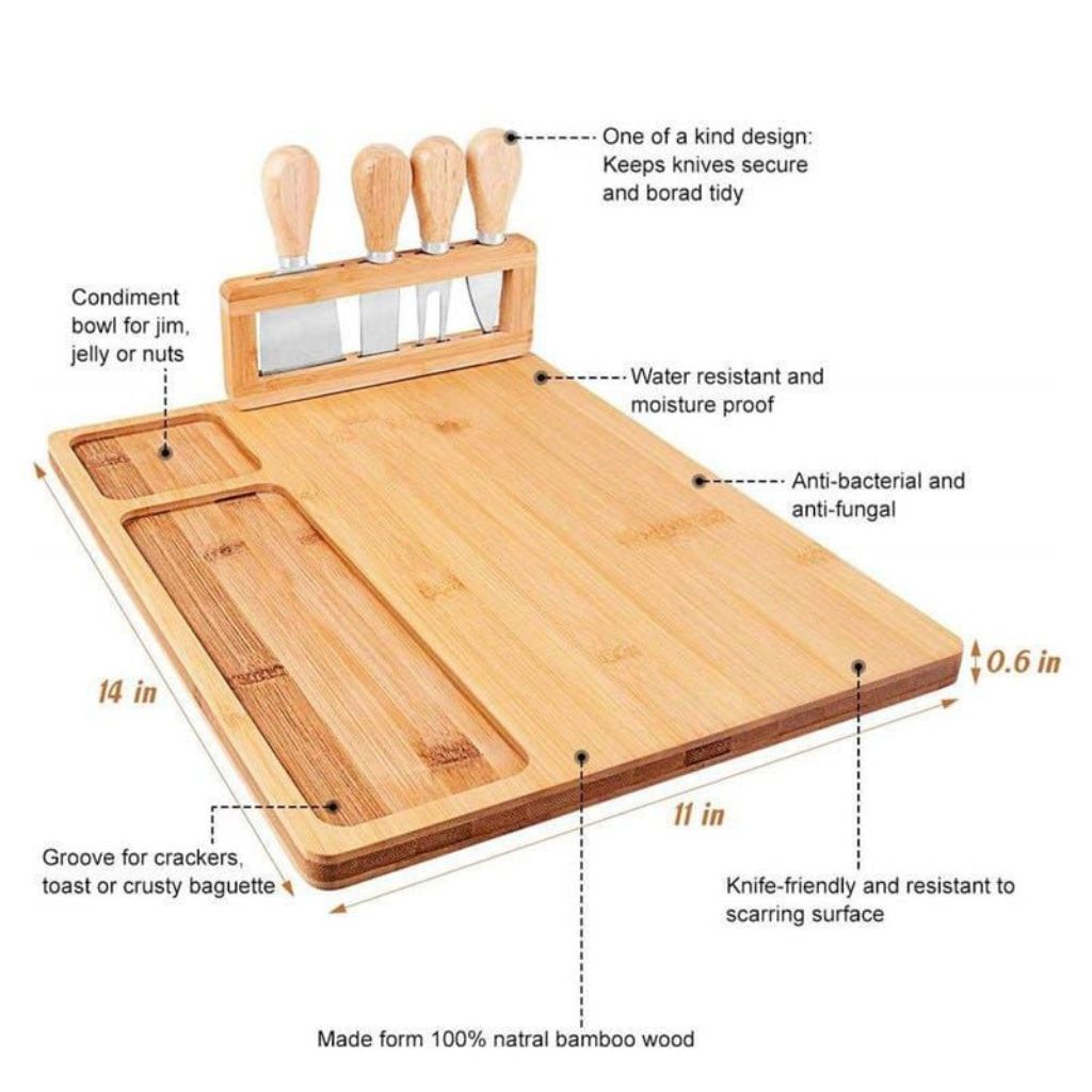 Large Cheese Board with Knife Stand