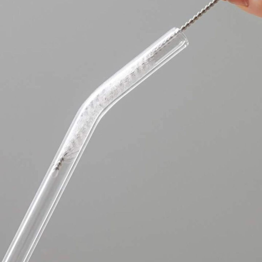 4pc Glass Straw With Cleaner