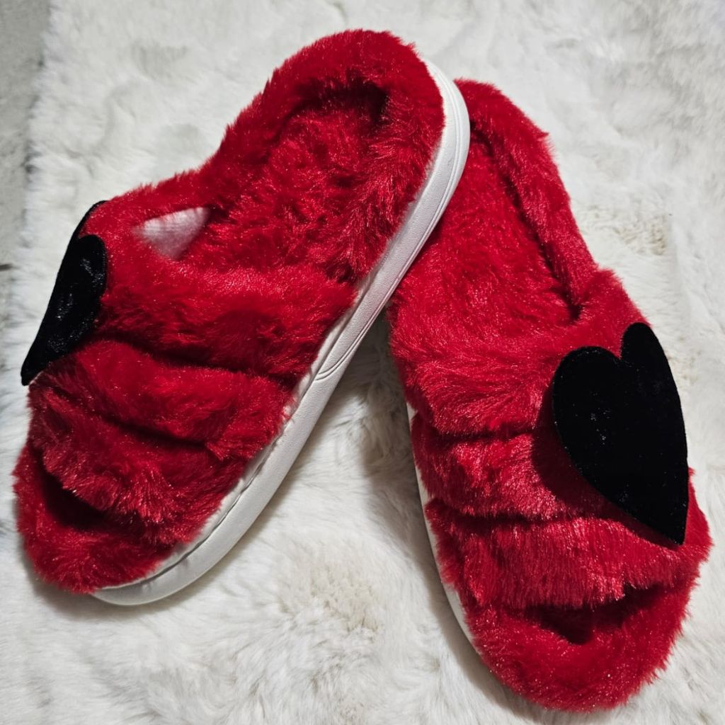 Warm Heart Slippers-Red