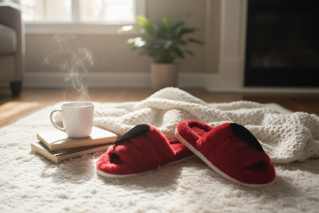 Warm Heart Slippers-Red