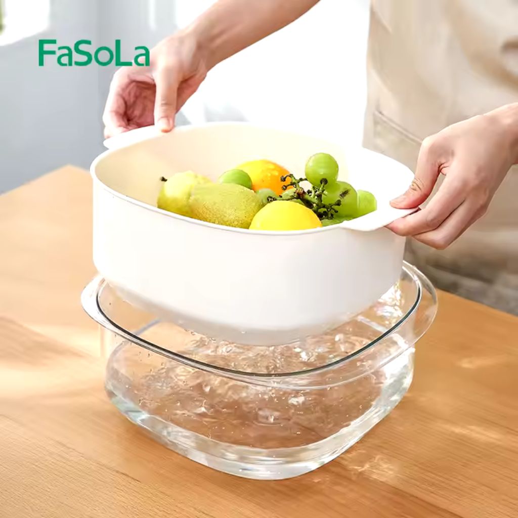 Double Layer Acrylic Strainer Bowl