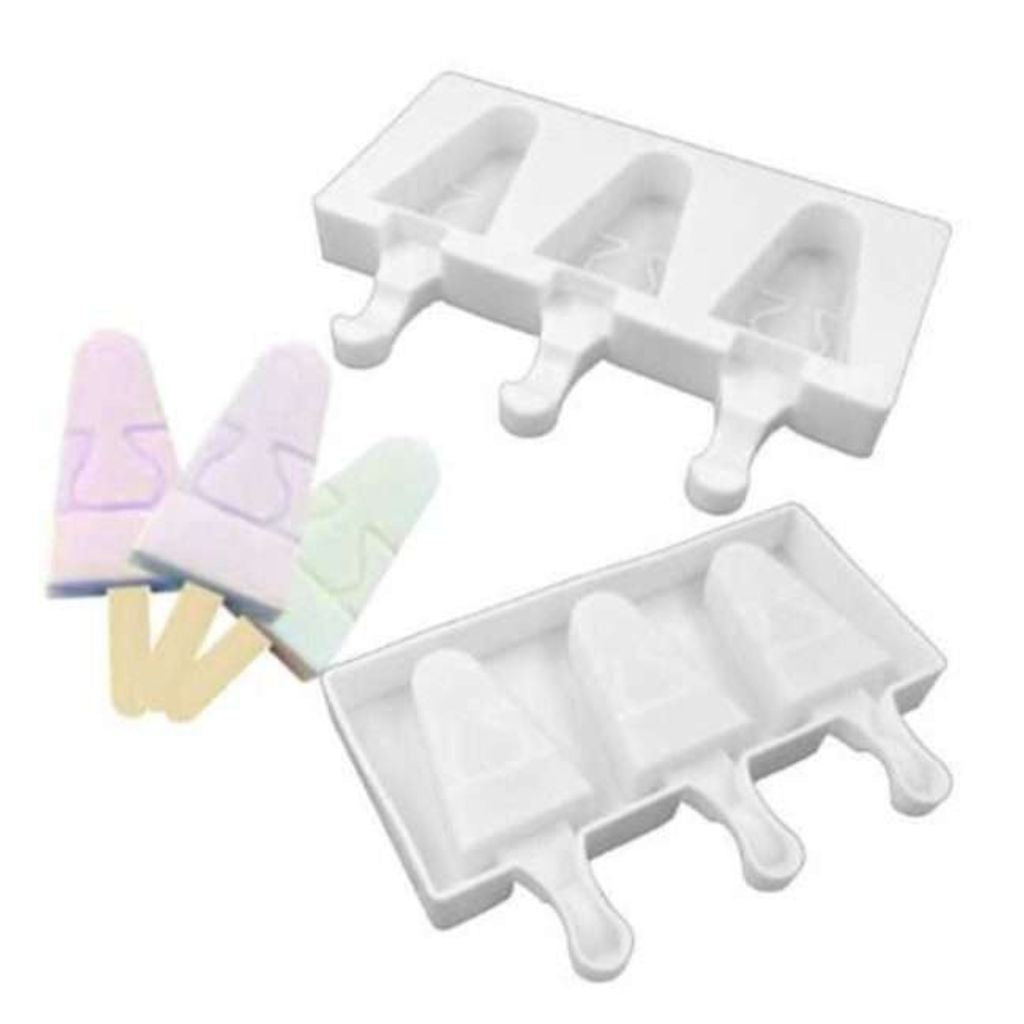 Silicone Ice Cream Mould 3 Slot Triangle