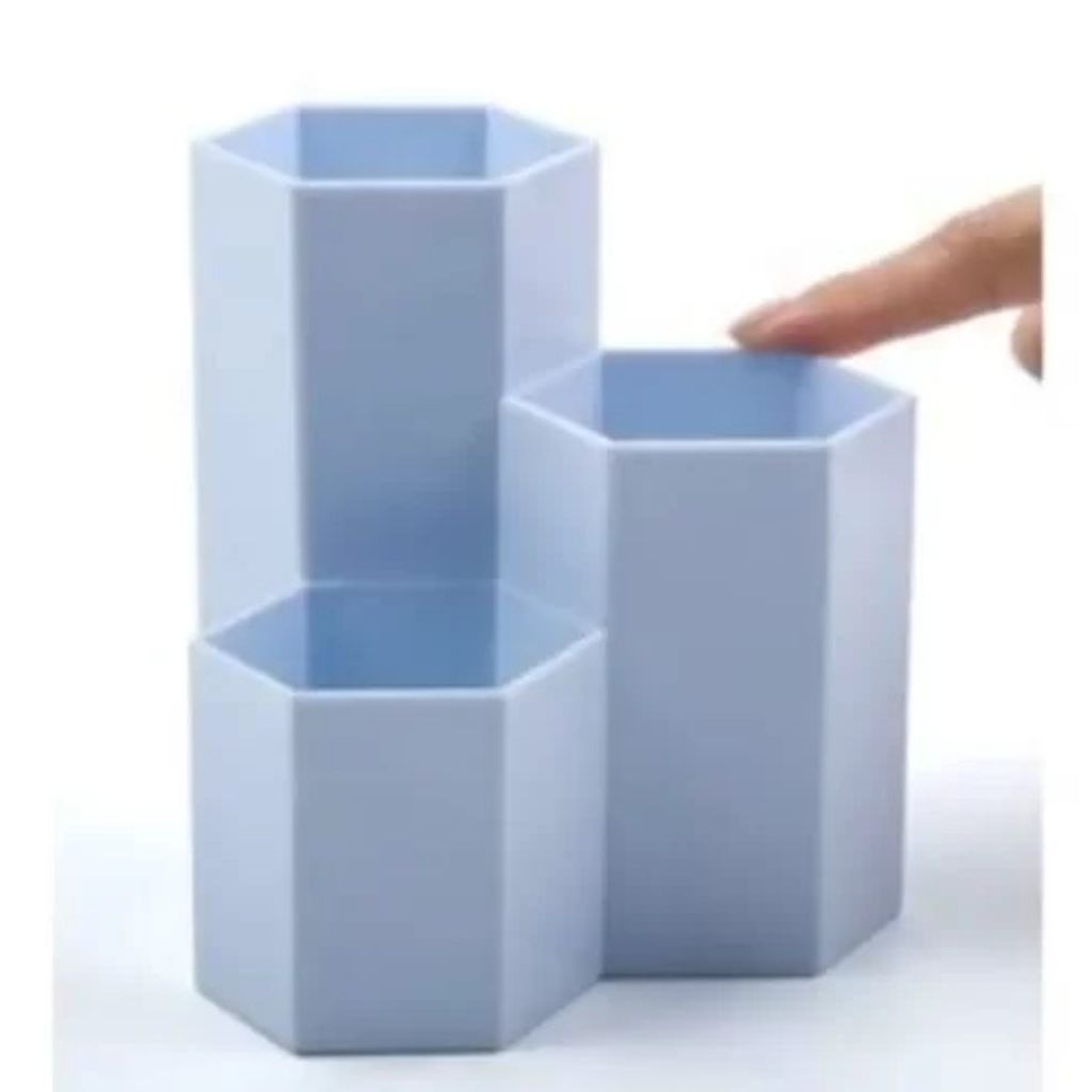 Hexagon 3 Compartment Pen Box