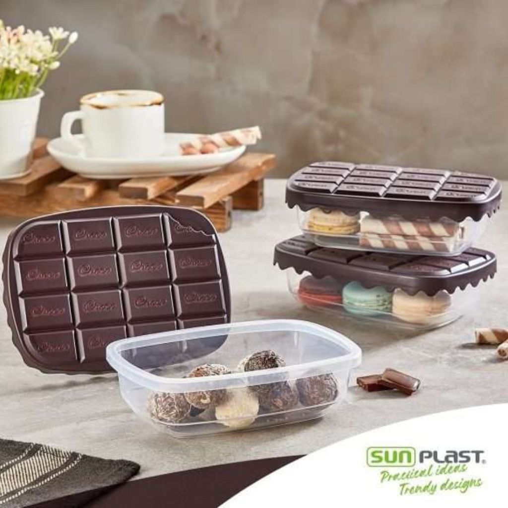 Suncook 3pc Choco Box Storage Containers- Medium
