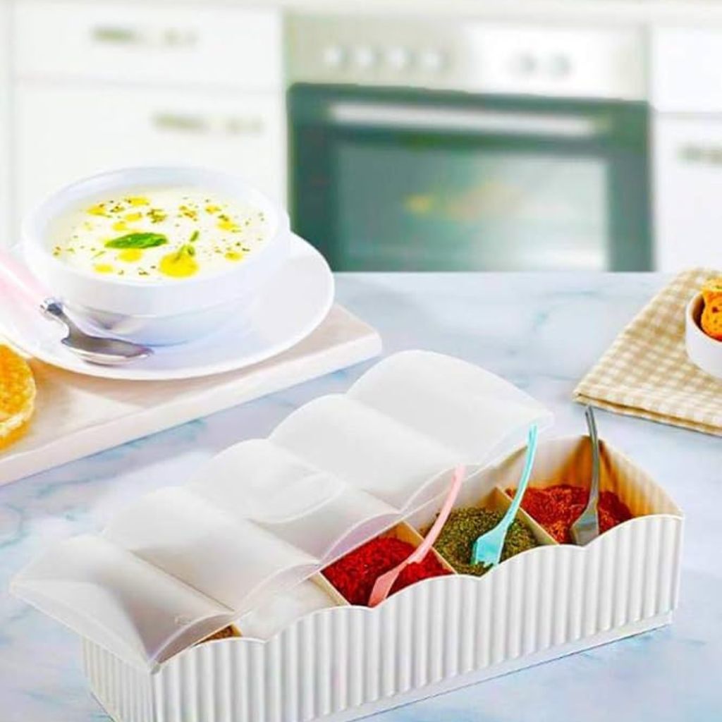5 Division Spice Organizer With Lid