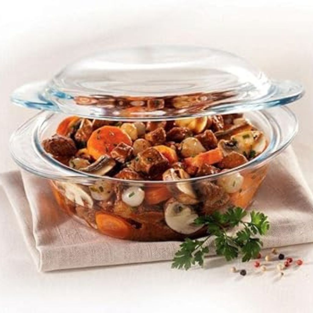 Round Glass Casserole With Lid 1.5L