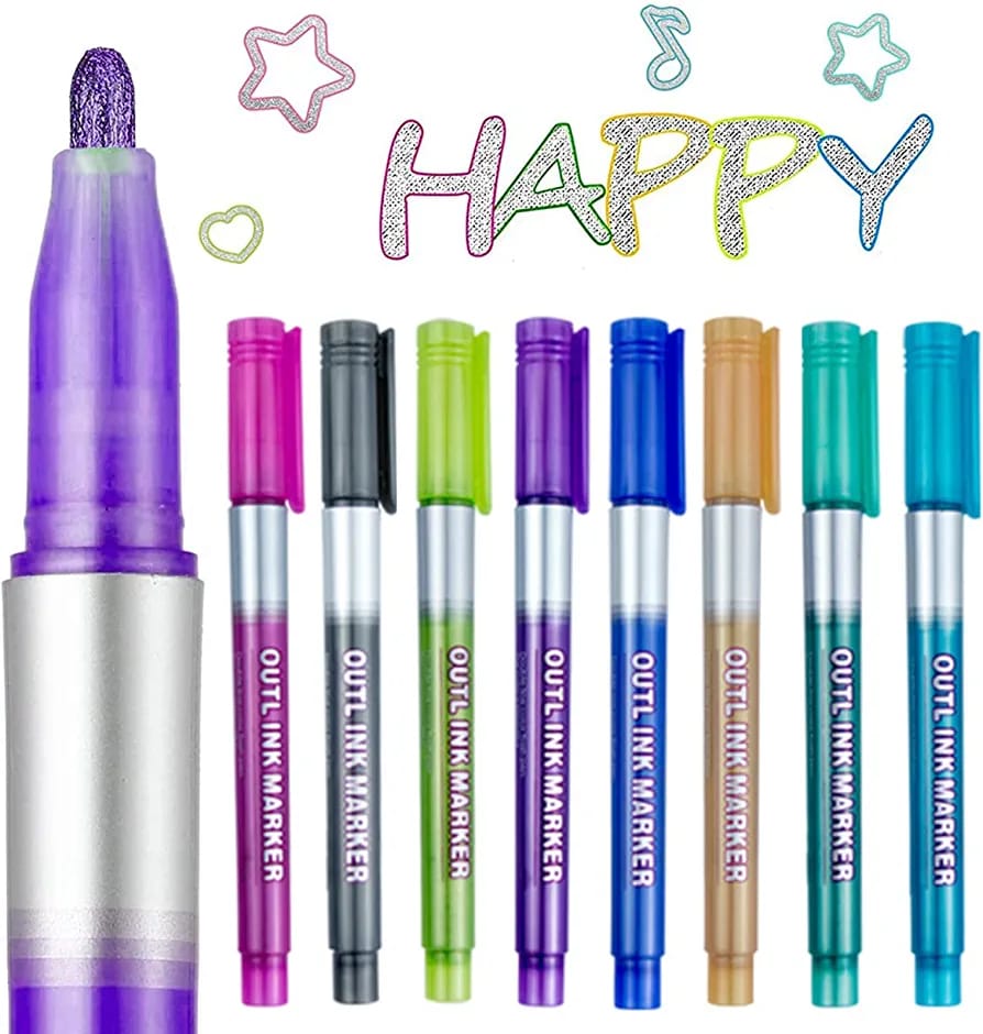 8pc Magical Outline Marker