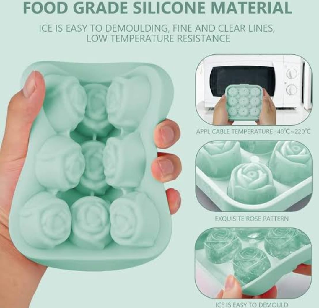 12 Slot Rose Ice Tray