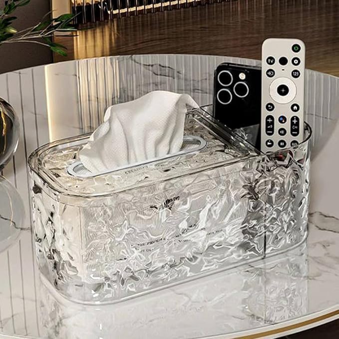 Acrylic Tissue Box With Organizer