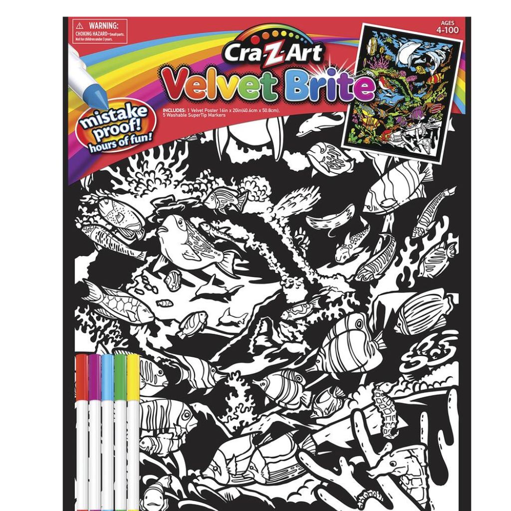 Velvet art with marker-Fish