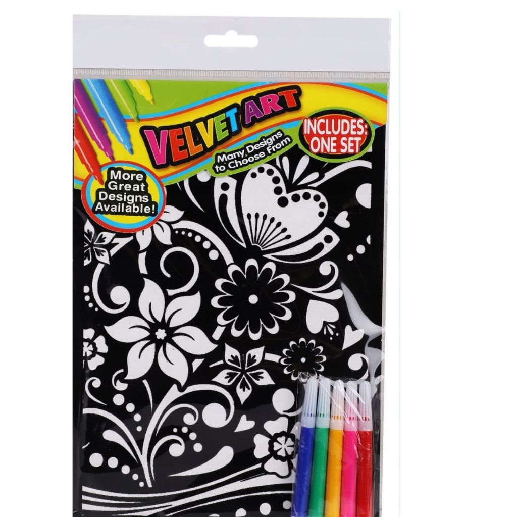 Velvet art with marker-Fish