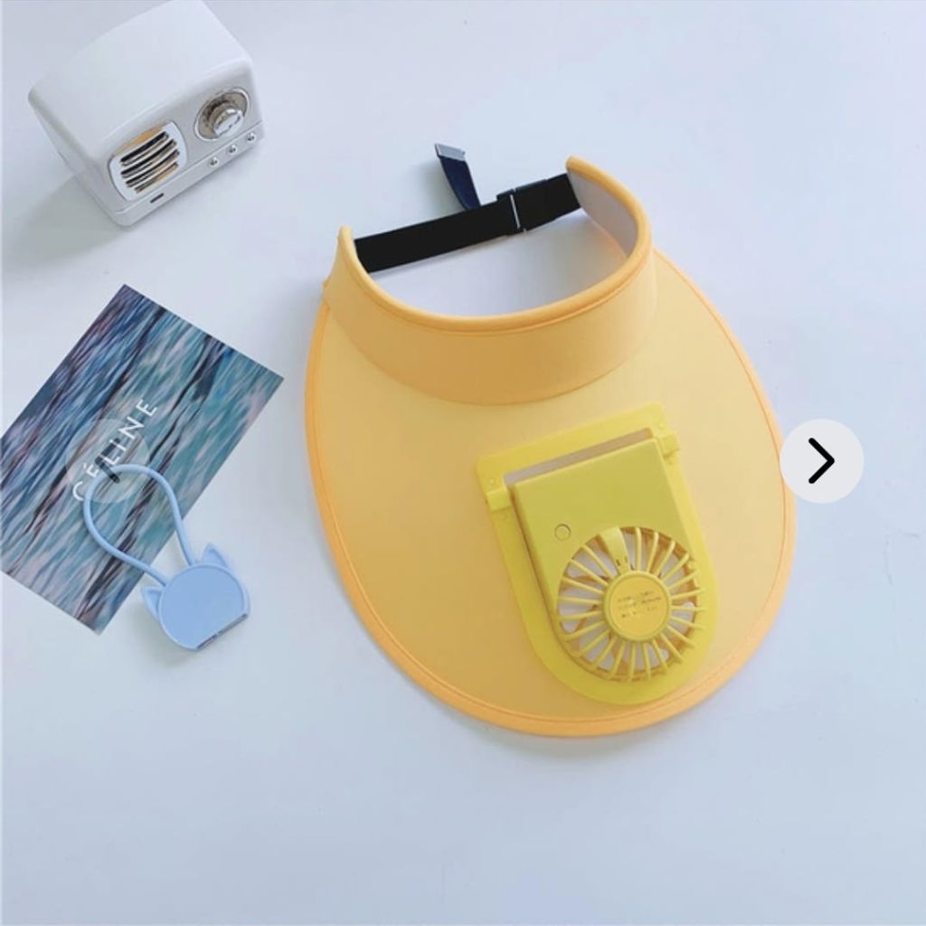 Sun Visor with rechargeable fan