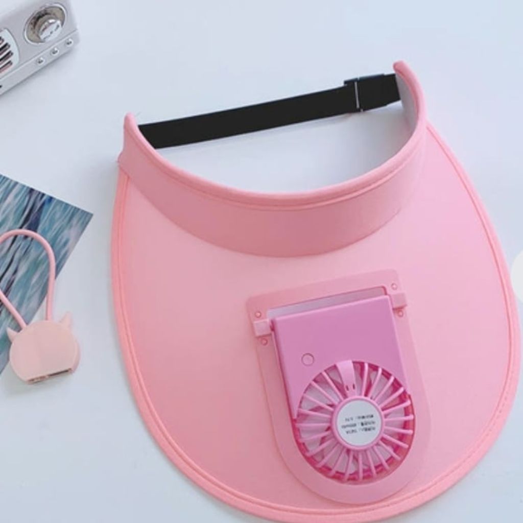 Sun Visor with rechargeable fan