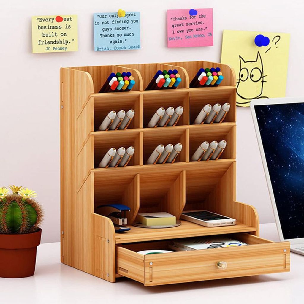 Wooden Stationery Organizer