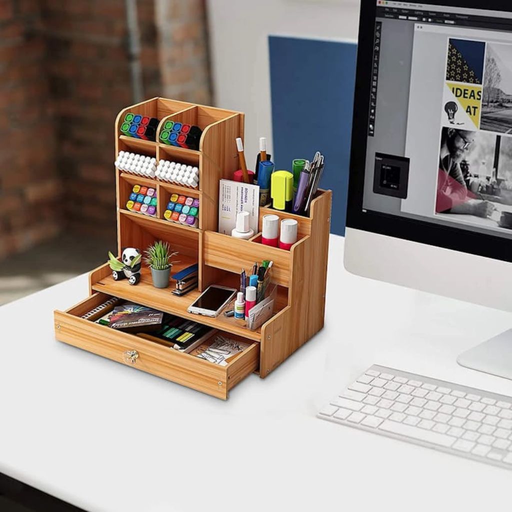 Wooden Stationery Organizer