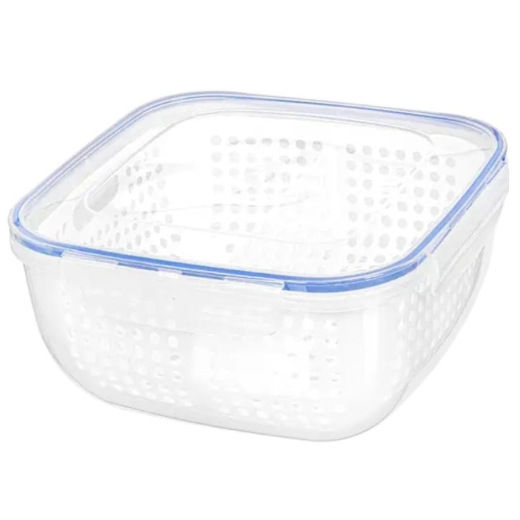 Bager Cook and Lock Square Storage with Strainer -3750ml