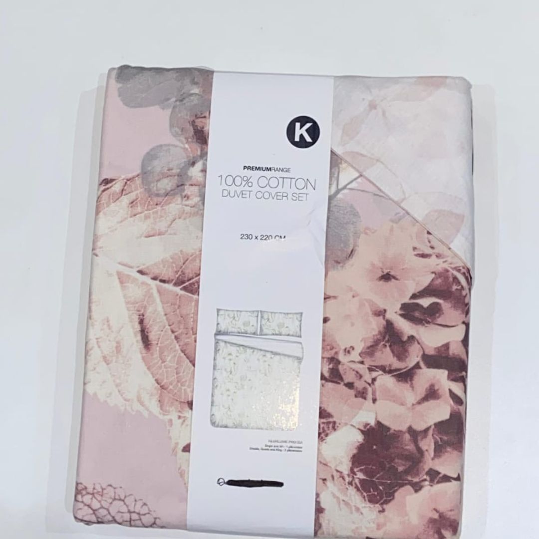 Premium range 100% cotton duvet cover with 2 pillowcase
