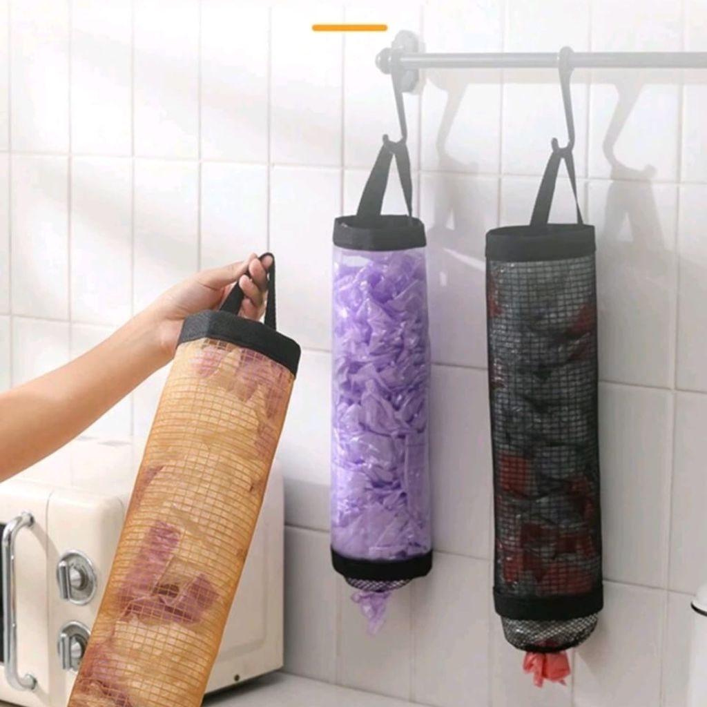 Mesh plastic bag holder