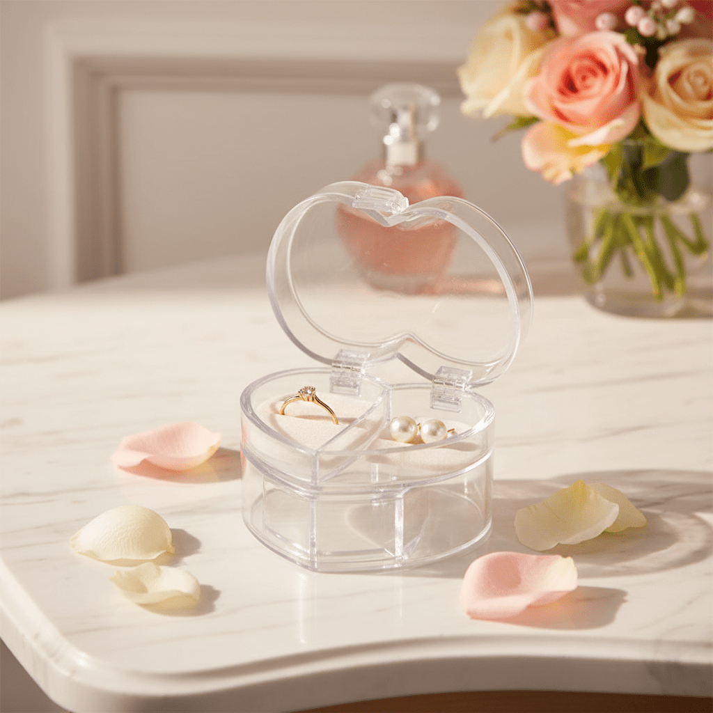 Acrylic Heart Shaped Jewelry Box