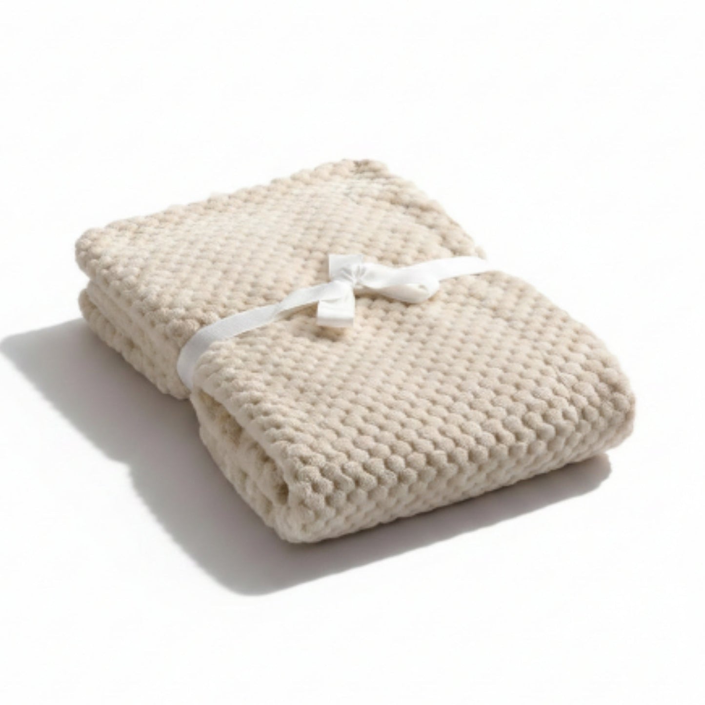 Baby Popcorn Blanket | Soft Plush Newborn Blanket - Beige