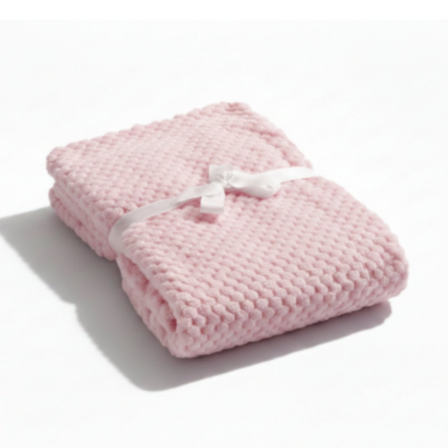 Baby Popcorn Blanket | Soft Plush Newborn Blanket - Pink