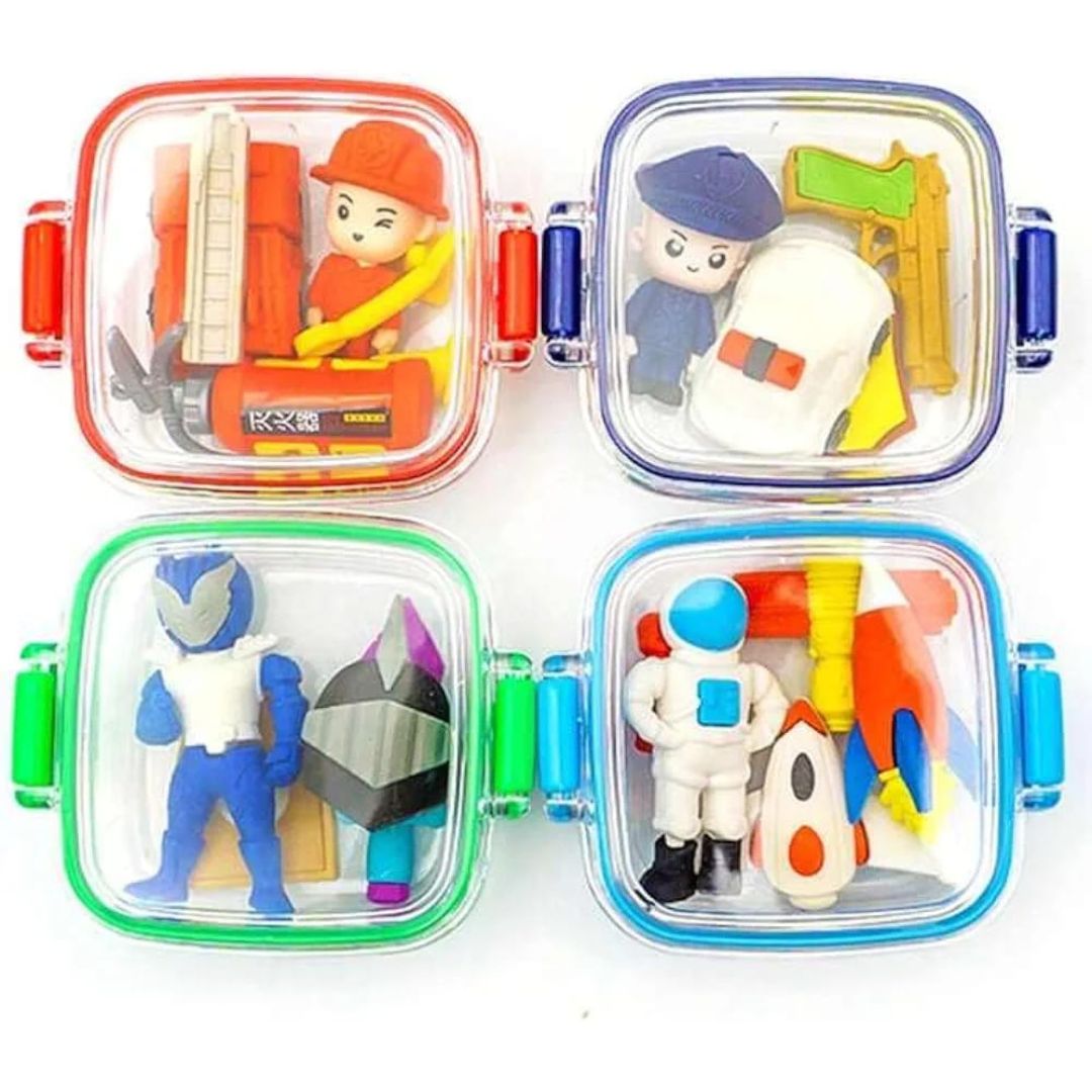 Boys Eraser In Acrylic Tin