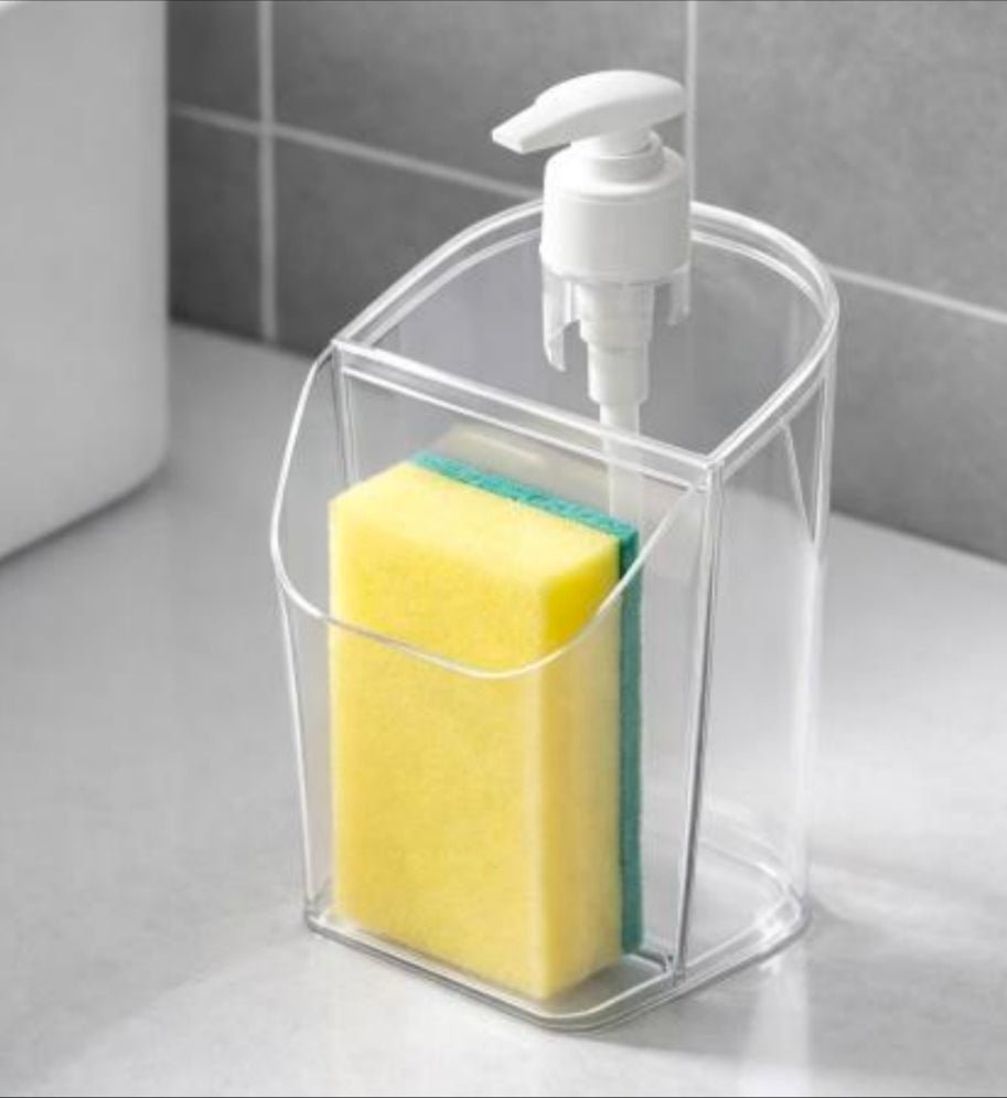 Clear Soap Pump With Sponge Holder
