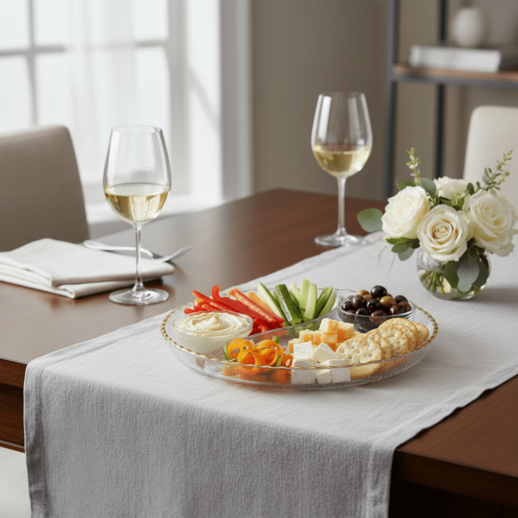 Danny Home 2 Division Platter With Gold Rim