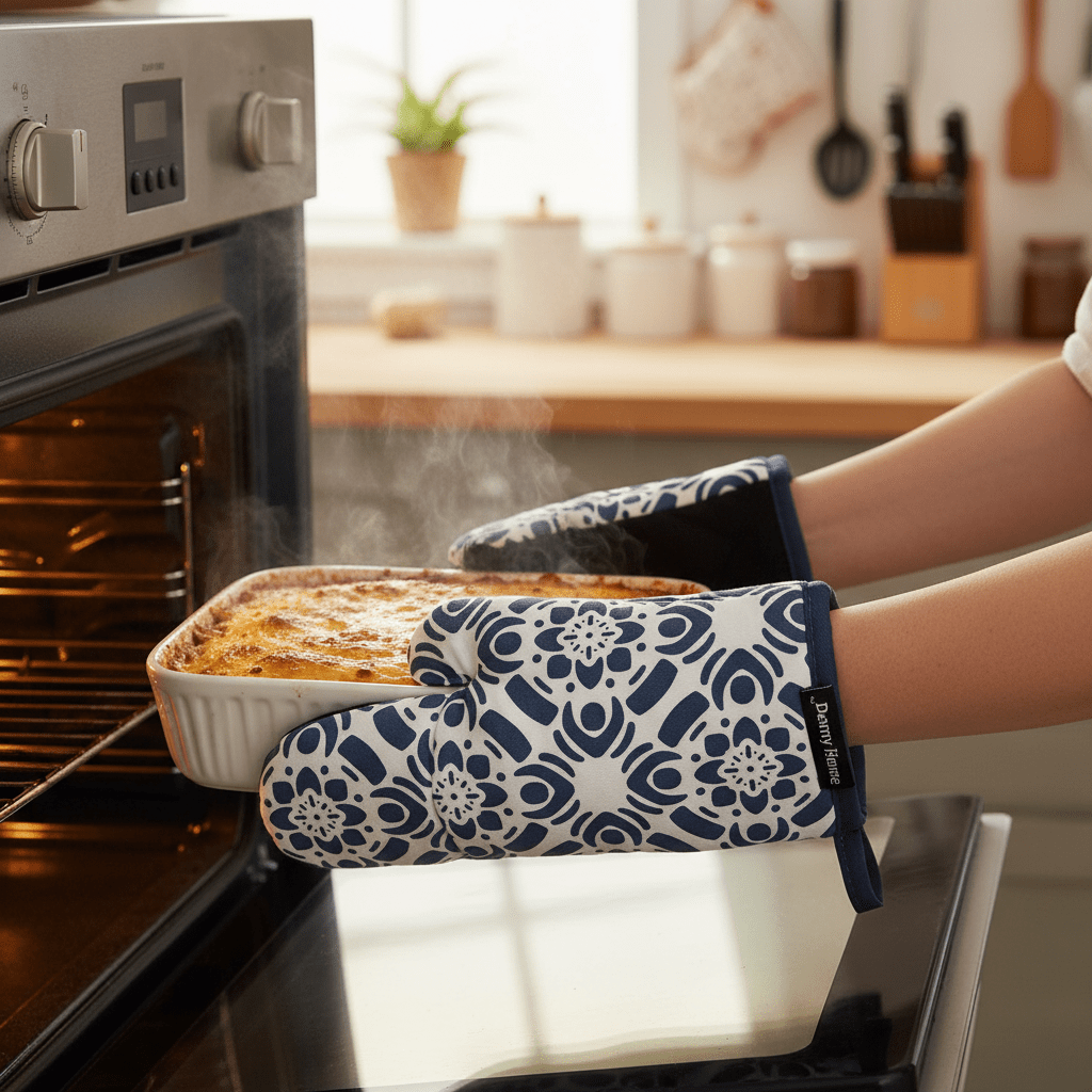 Danny Home 2pc Oven Mitt - Blue Moroccan