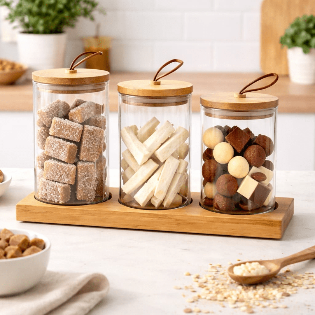 Danny Home 3pc Glass Jar On Stand